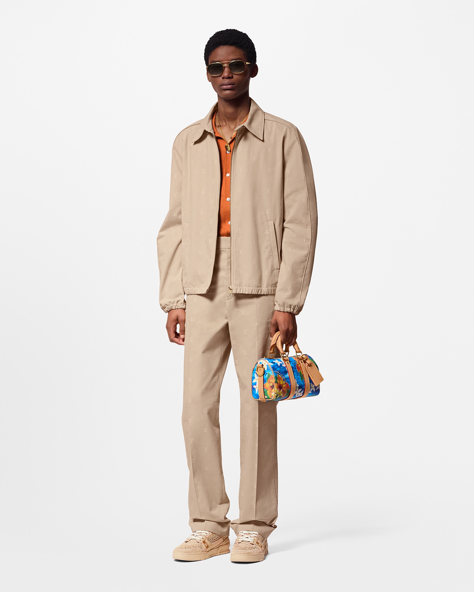 モノグラムポインテールショートスリーブコットンシャツ 関税込 モノグラムポインテールショートスリーブコットンシャツ ｜ルイ